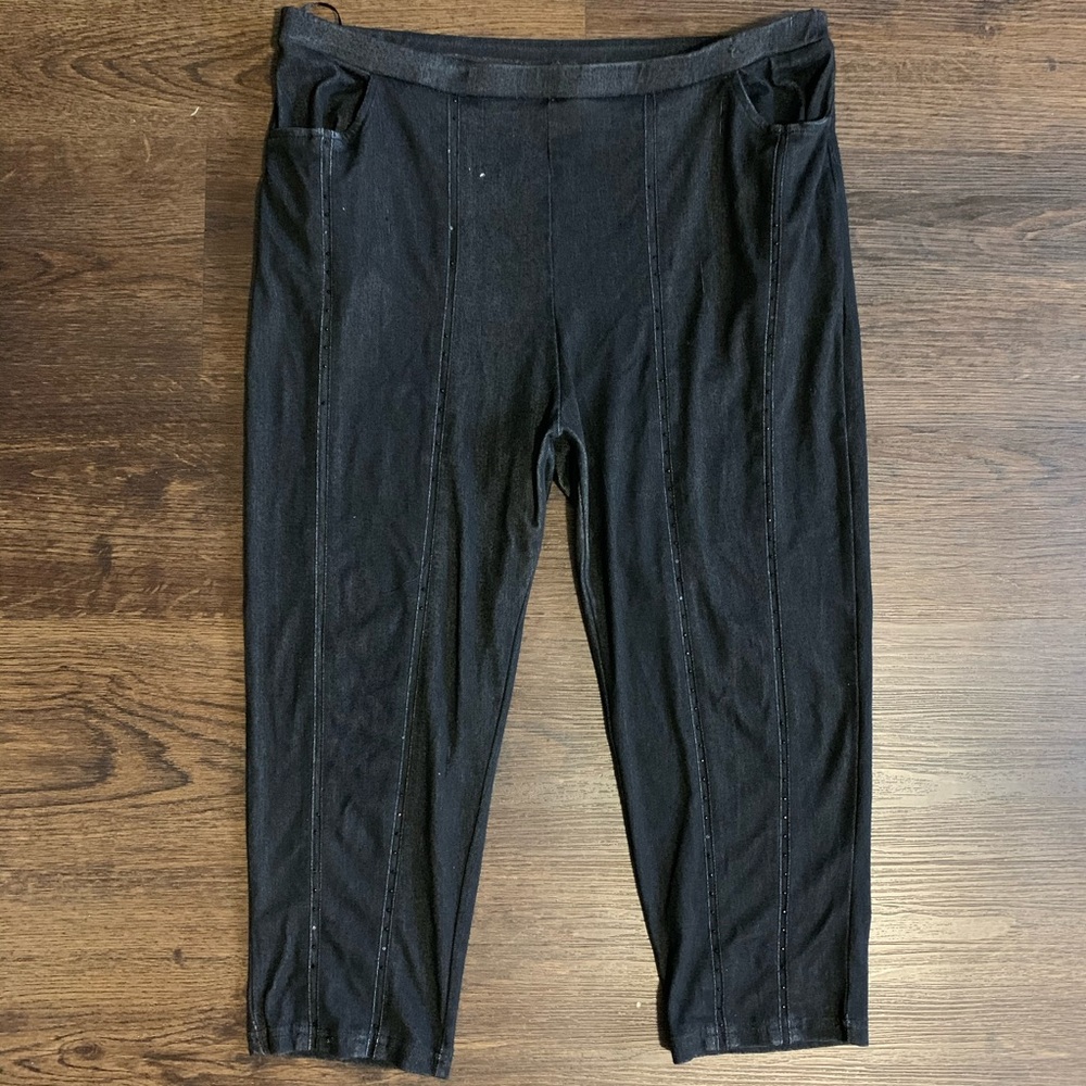 Azzurra Black Capris Stretch Pant 2XL